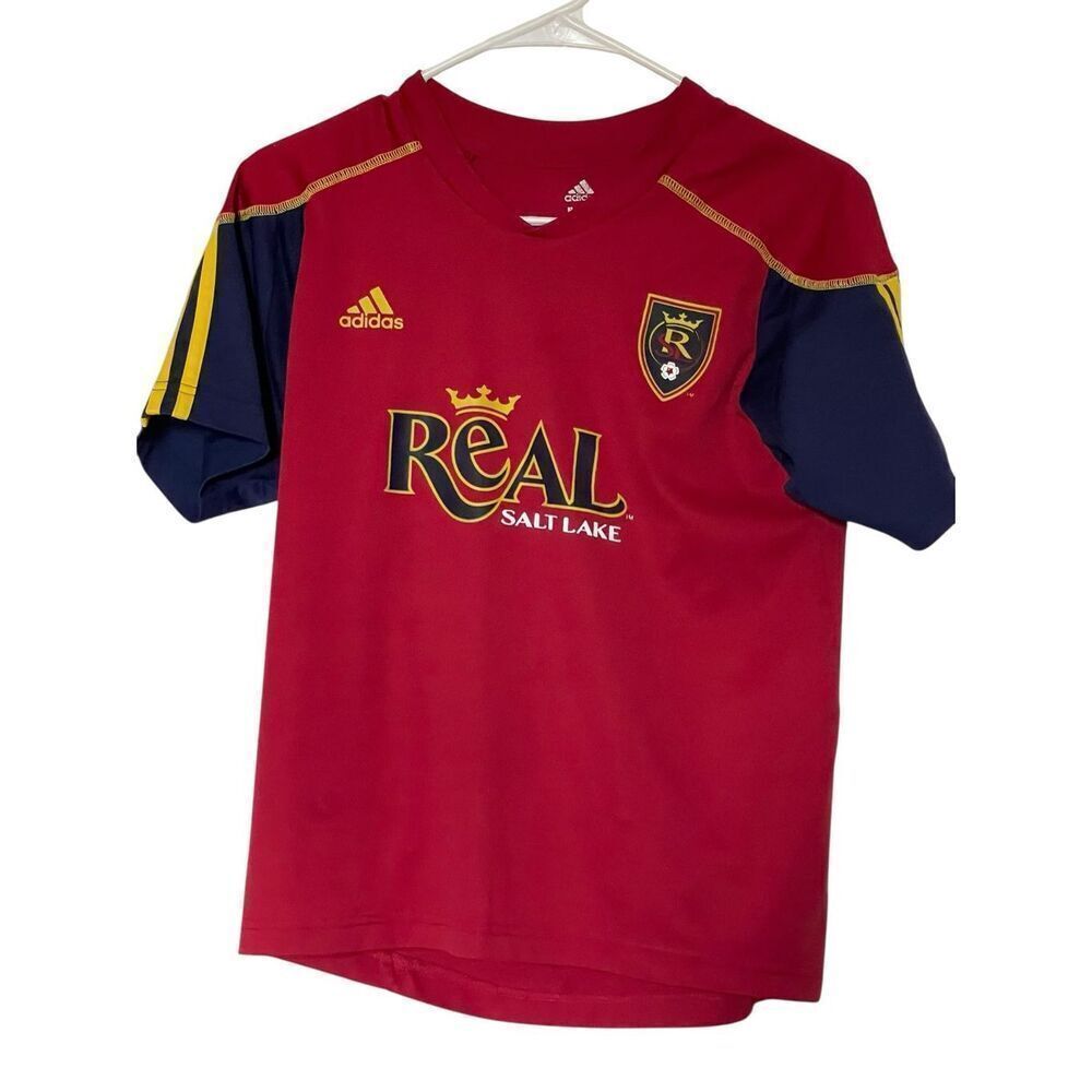 Adidas Youth Red Yellow Real Salt Lake MLS Soccer Jersey T-Shirt Size Medium